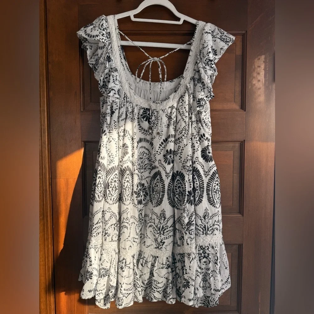 Maeve by Anthropologie Flutter-Sleeve Babydoll Mini Dress - Picture 4 of 6
